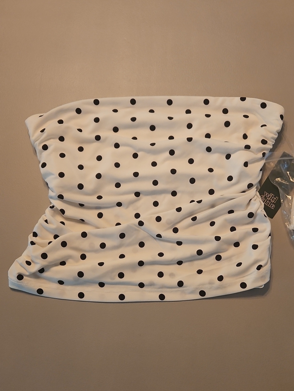 wild fable Tube Top & Matching Headband Black & White Polka Dot Print